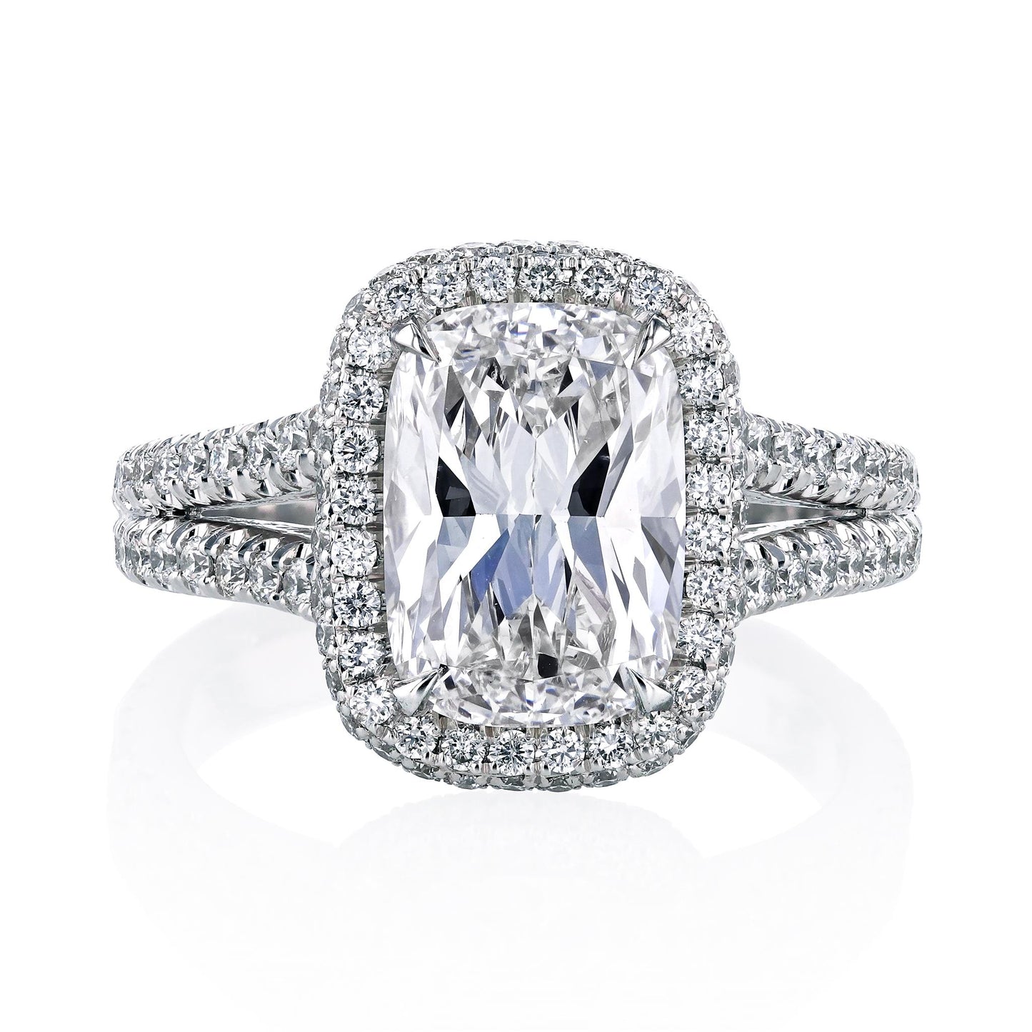 Couture Cushion-Cut Ring w/ Center Diamond Halo