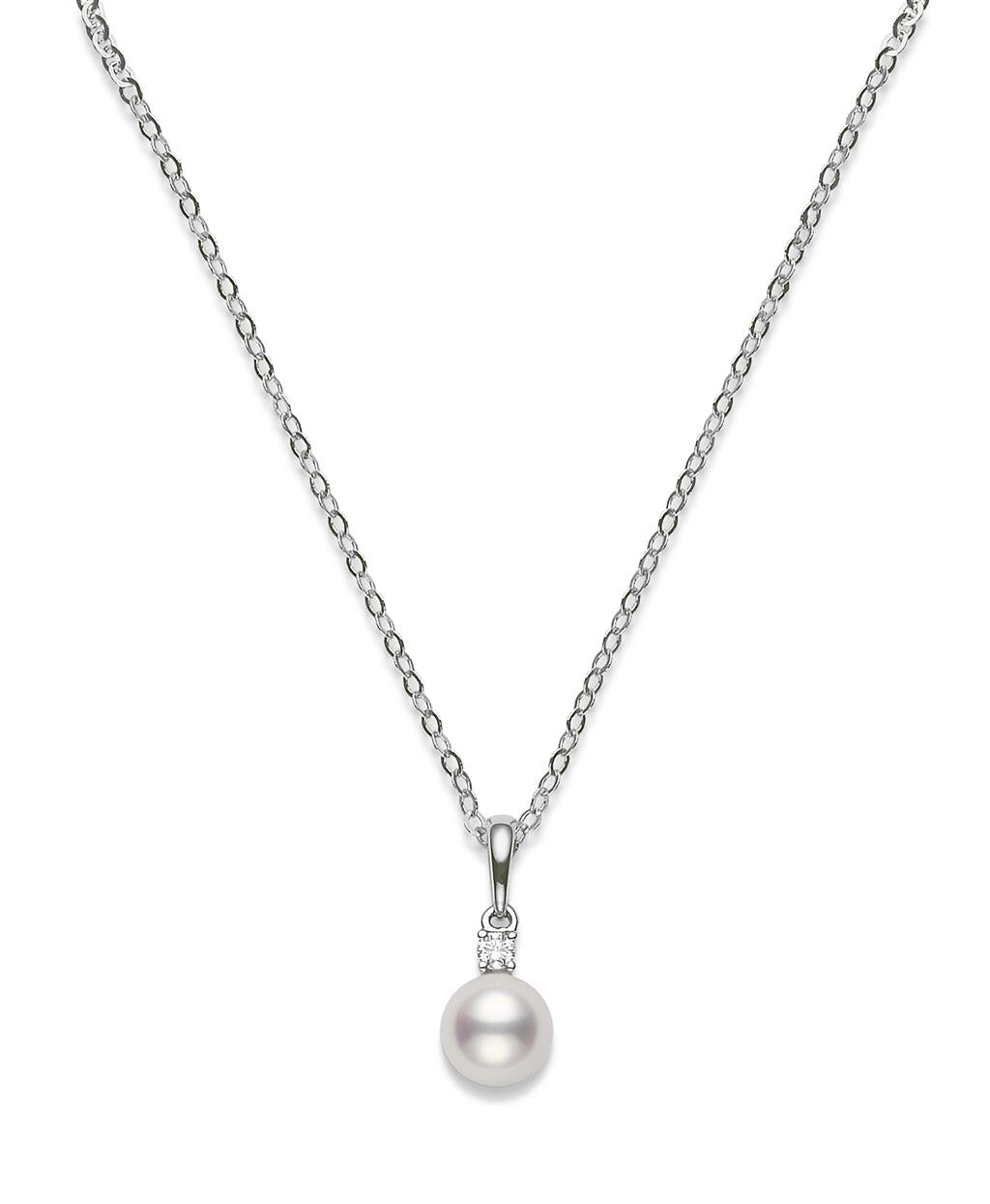 Mikimoto 7mm Akoya Pearl & Diamond Necklace