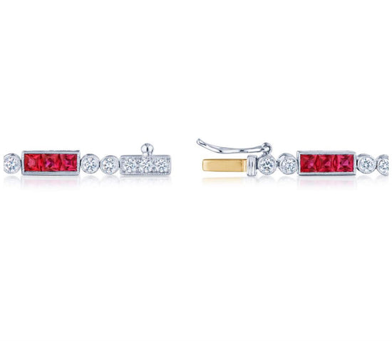 Kwiat Splendor Line Bracelet with Diamonds & Rubies