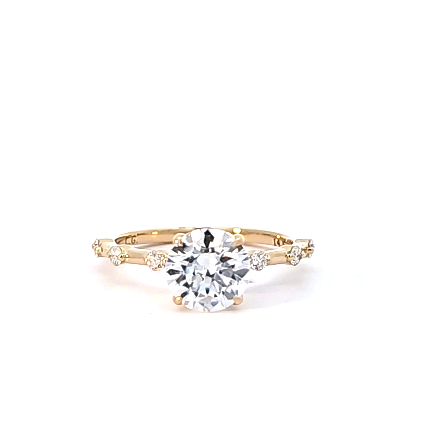 Couture Scattered Diamond Semi-Mount Engagement Ring in 14k Gold & 1/4ct Diamonds
