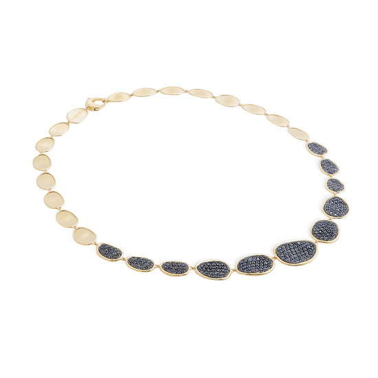 Marco Biceo Gold Lunaria Necklace with Blue Sapphires