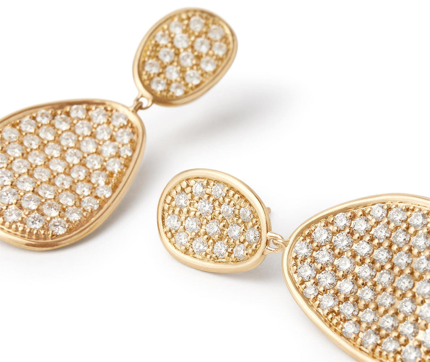 Lunaria Gold & Diamond Pavé Small Double Drop Earrings