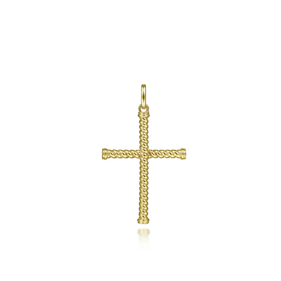 Gabriel & Co. Gold Twisted Rope Cross Pendant