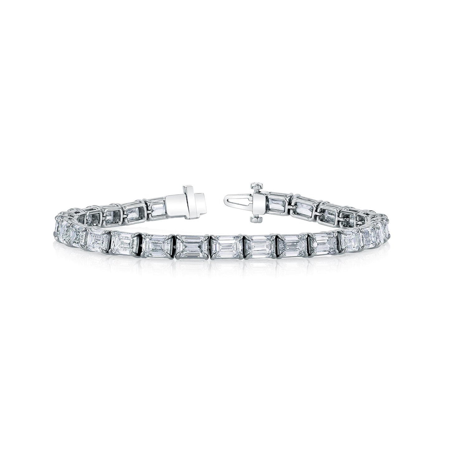 Couture  Emerald Cut Diamond Tennis Bracelet in 18k White Gold & 7.5ct Diamonds