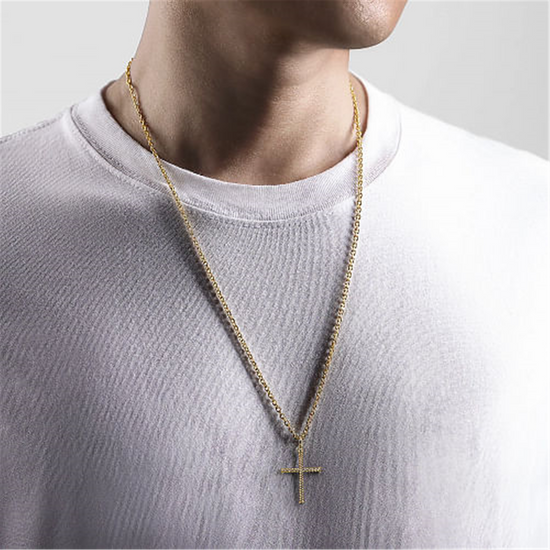 Gabriel & Co. Gold Twisted Rope Cross Pendant