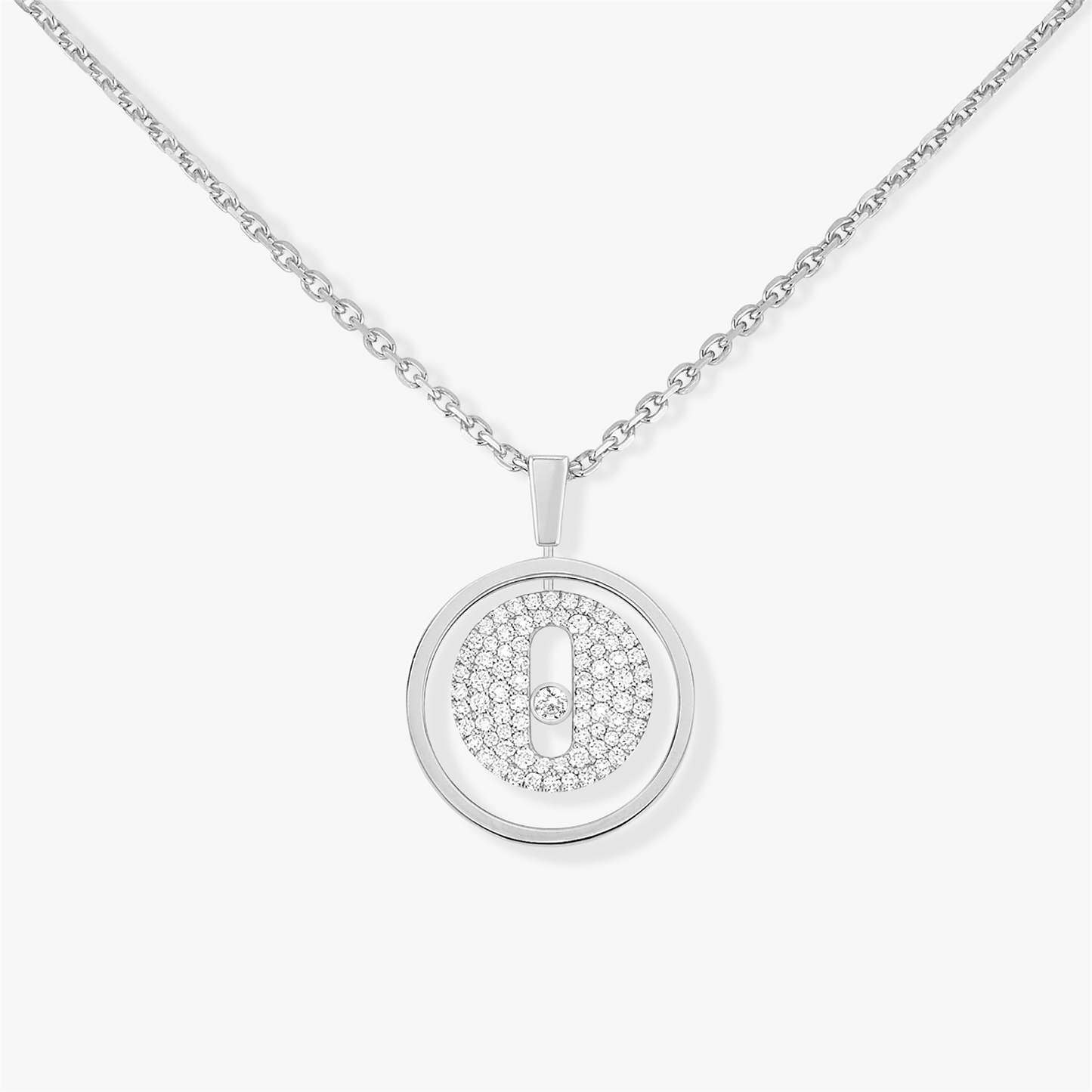 Messika Lucky Move Pavé Diamond Circle Necklace