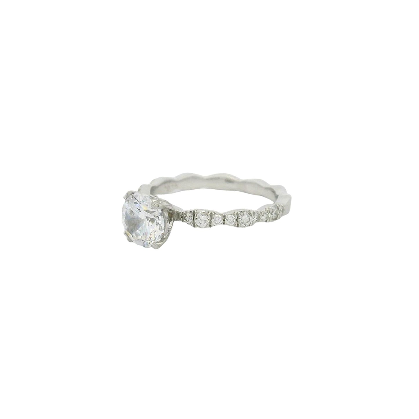 CoutureScalloped Diamond Sides Semi-Mount Enagement Ring