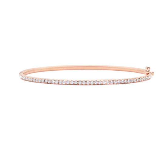 Kwiat Rose Gold Bangle with Diamonds, 2.10 mm