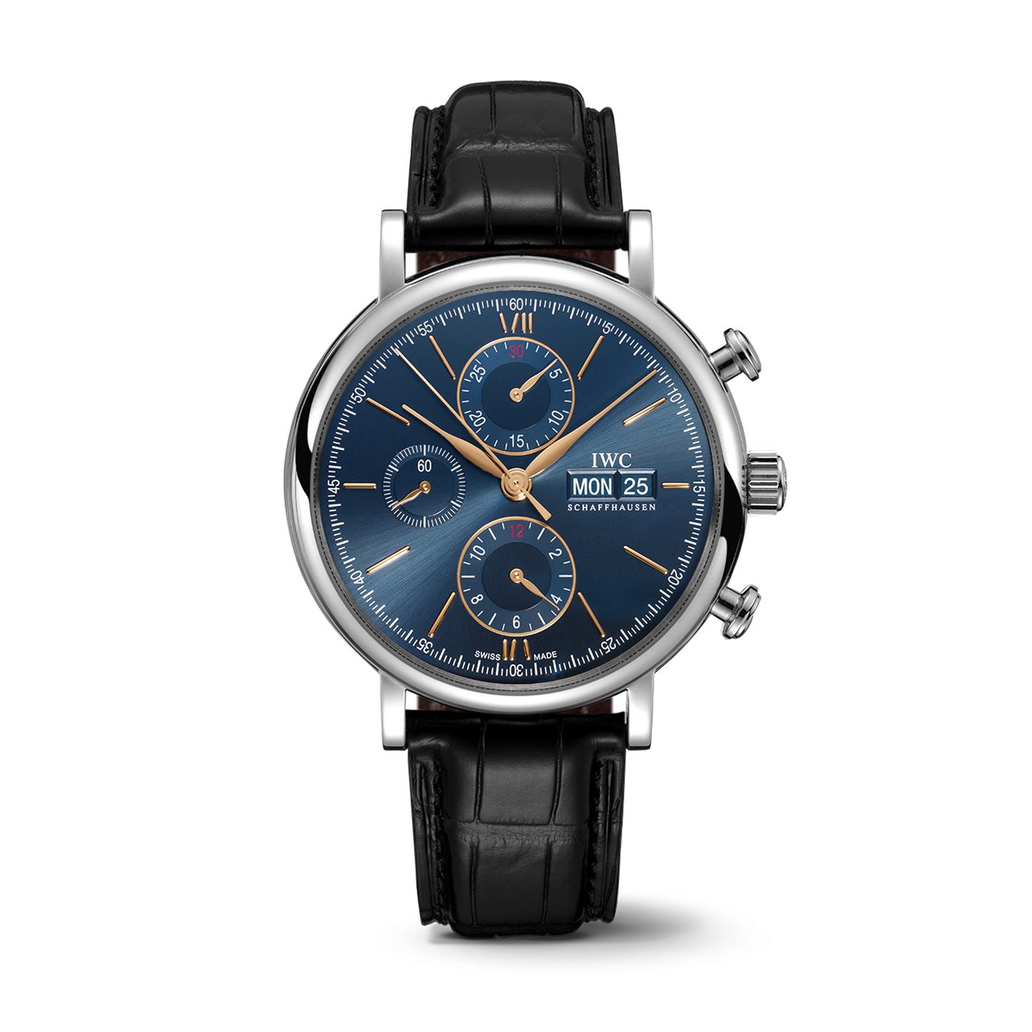 IWC Schaffhausen Portofino Chronograph 42mm w/ Blue Dial & Black Alligator Strap