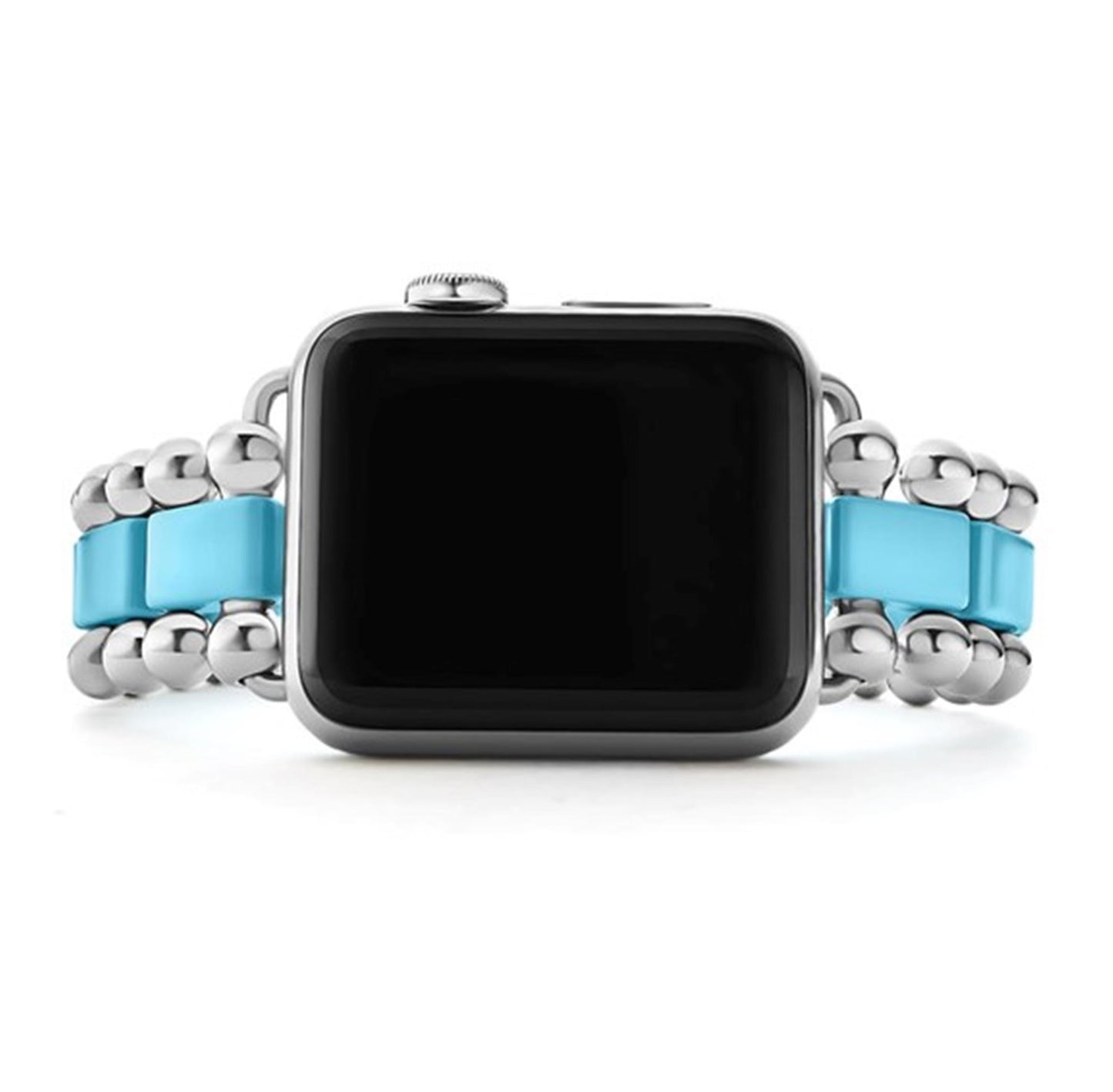 Lagos Blue Ceramic & Stainless Steel Watch Bracelet - 38-45mm