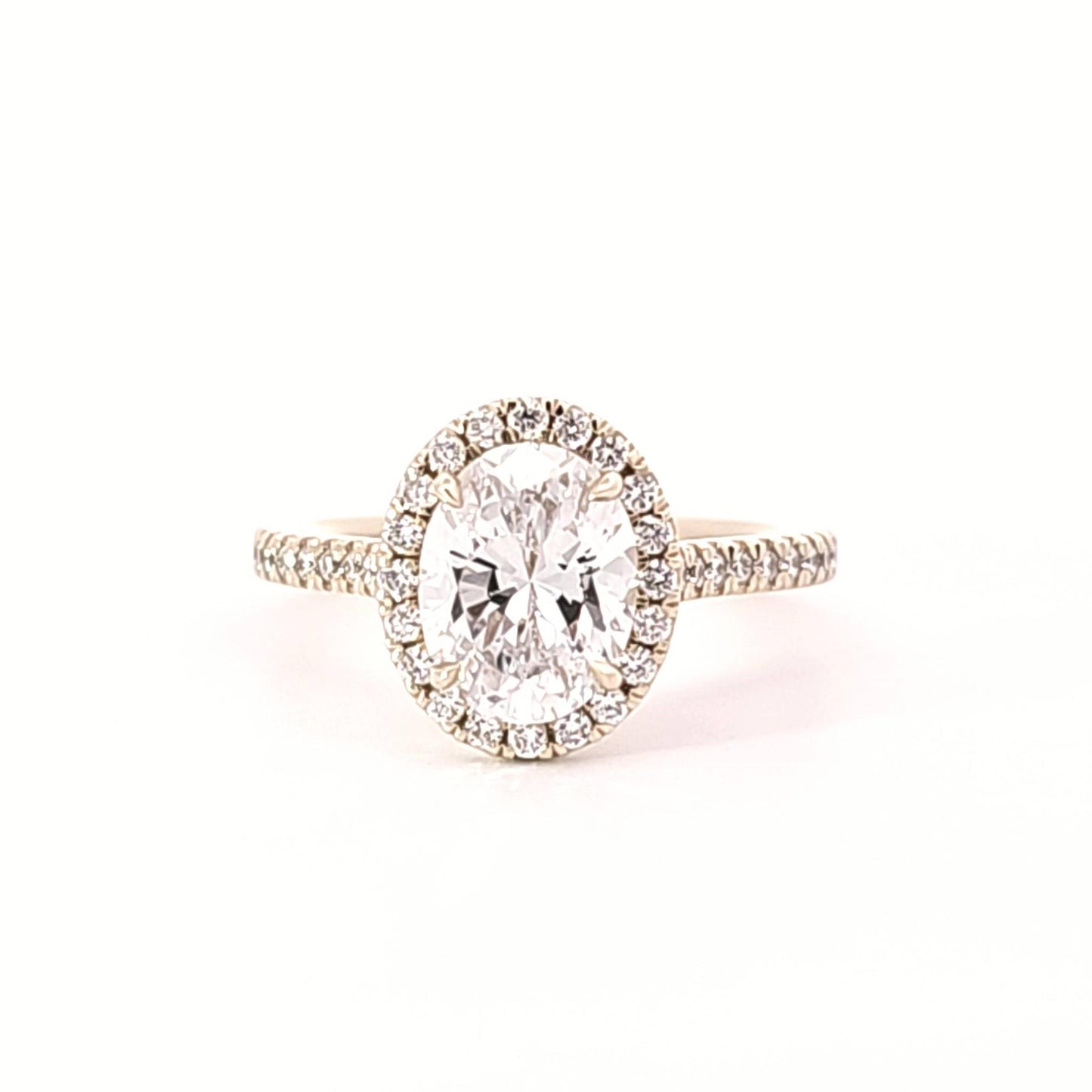 Gold Semi-Mount Engagement Ring w/ Diamond Halo & Sides