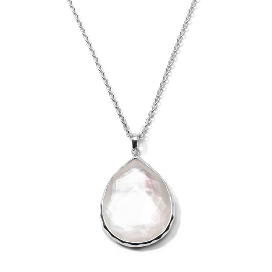 Ippolita Large Silver Teardrop Mother of Pearl Doublet Necklace