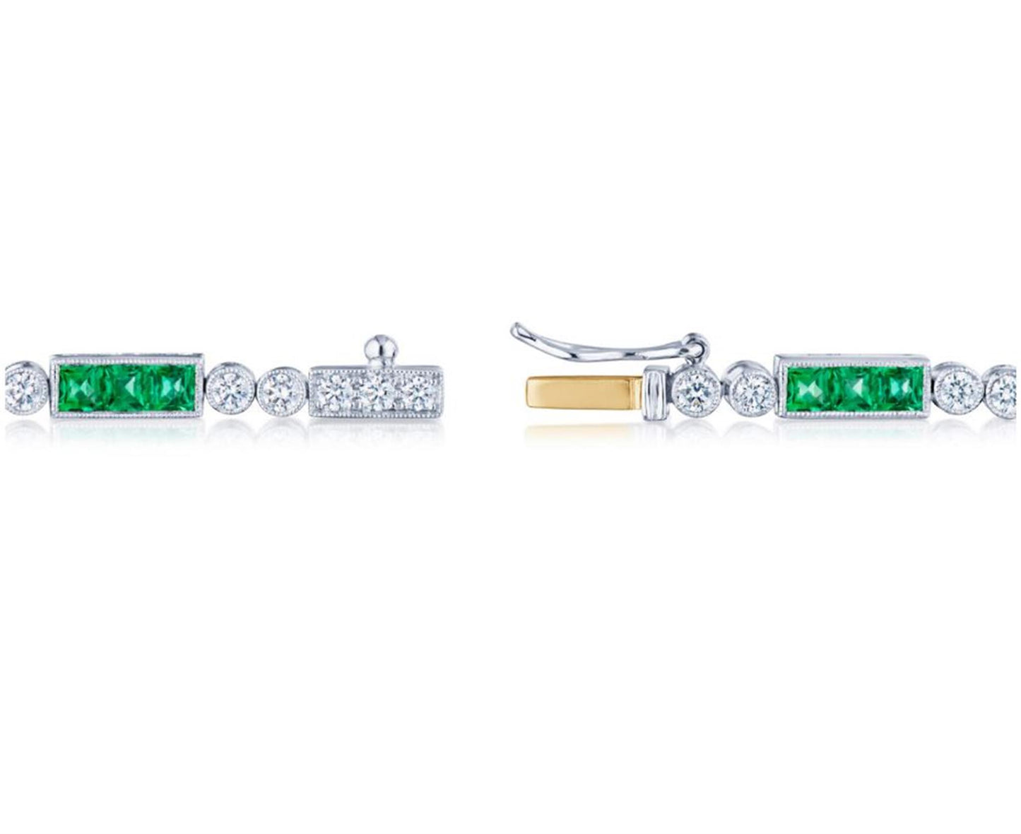 Kwiat Splendor Line Bracelet with Diamonds & Emeralds