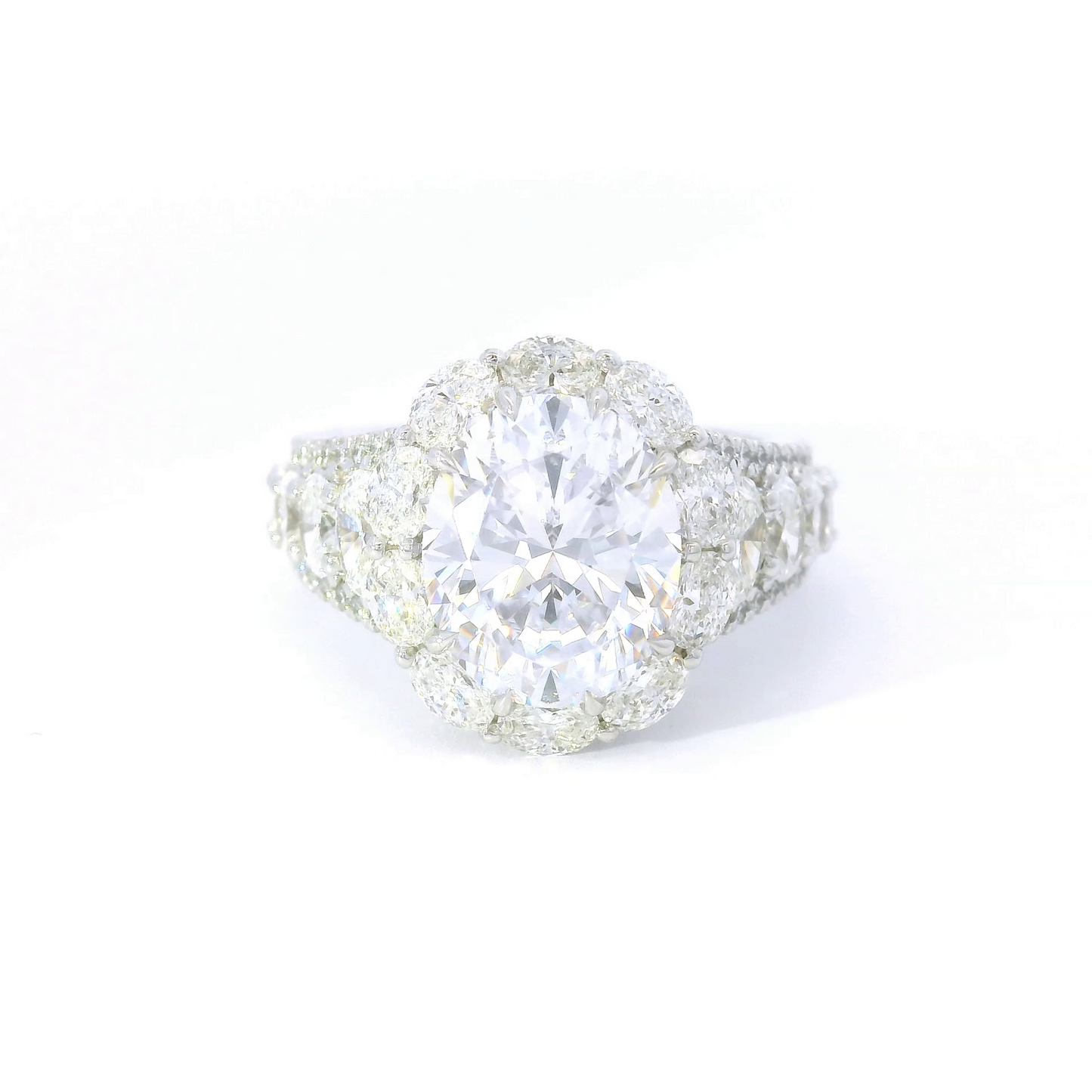 Couture Oval Center w/ Diamond Halo, Bridge, & Sides Engagement Ring