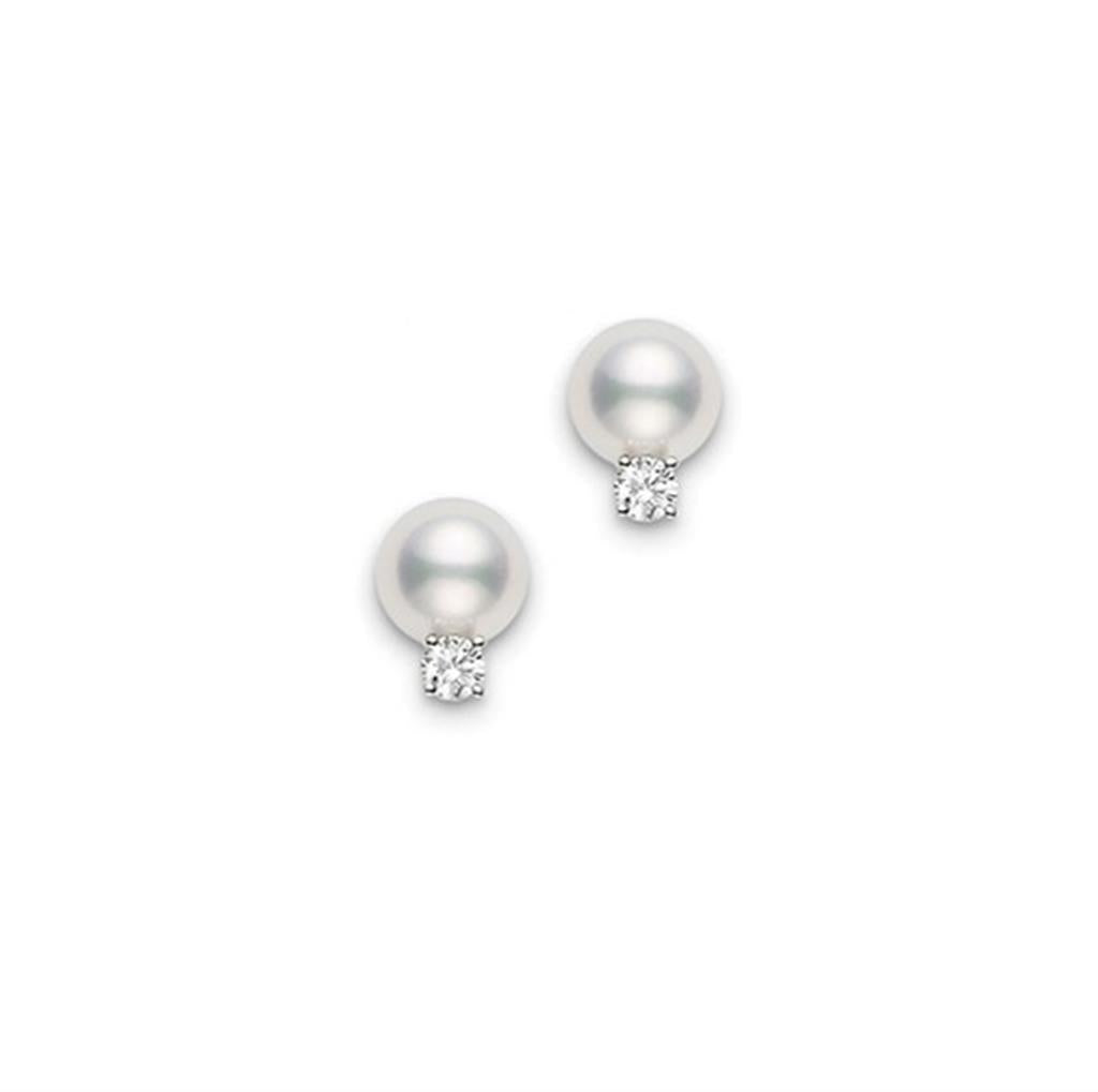 Mikimoto 11mm White South Sea Pearl & Diamond Studs