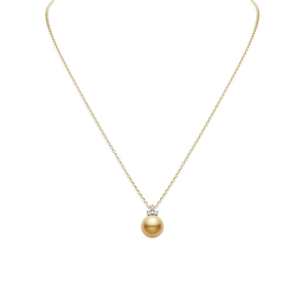 Mikimoto Golden South Sea Pearl & Diamond Necklace