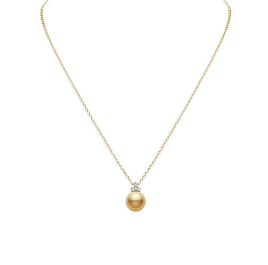 Mikimoto Golden South Sea Pearl & Diamond Necklace