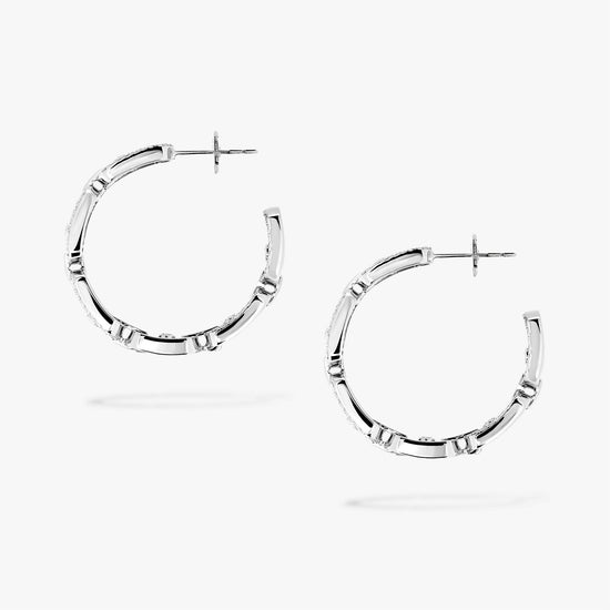 Messika Move Link White Gold & Diamond Hoops - Small