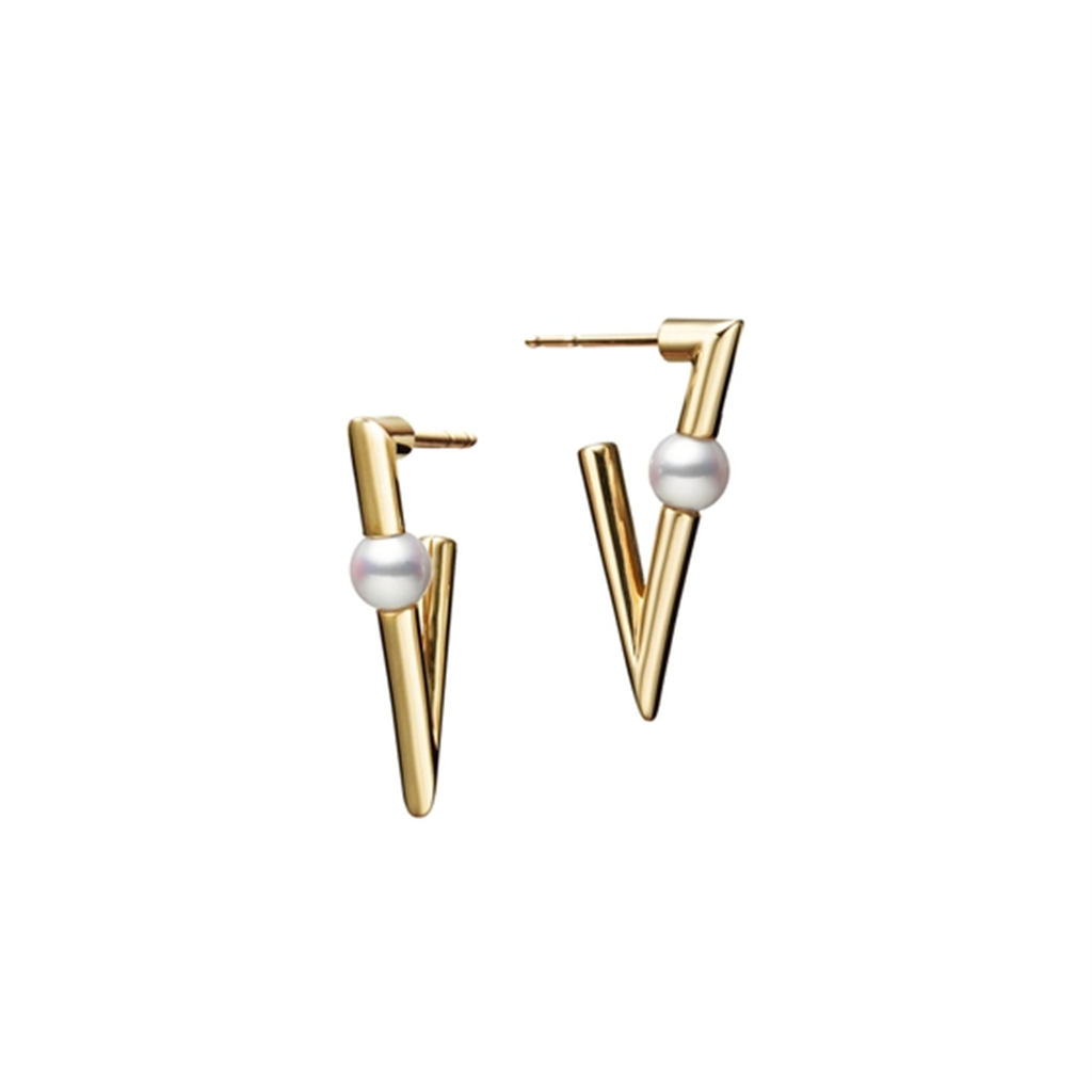 Mikimoto Gold V Code Akoya Pearl Earrings