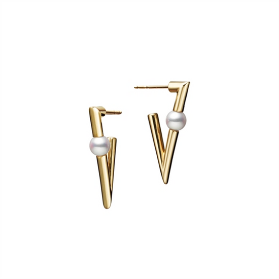 Mikimoto Gold V Code Akoya Pearl Earrings