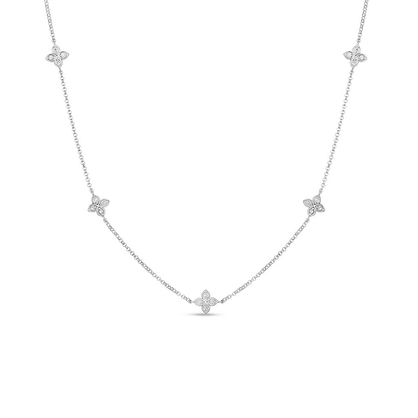 Roberto Coin Diamond Love by the Inch 5 Station Necklace