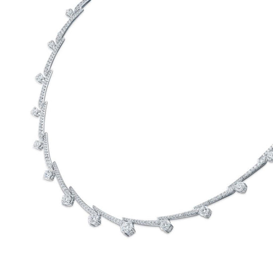 Hearts on Fire 8ctw Vela Crossover Pave Necklace