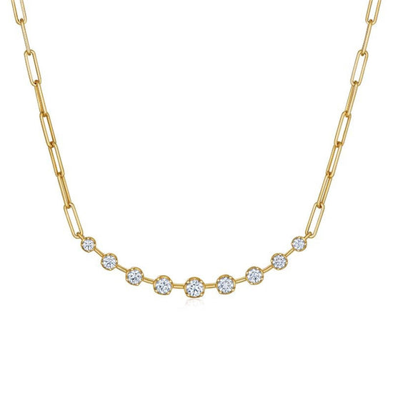 Kwiat Gold Paperclip Chain Diamond Necklace
