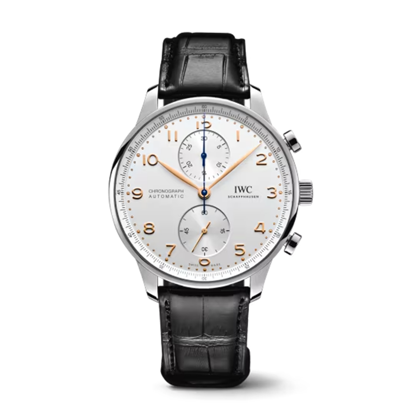 IWC Shaffhausen Portugieser Chronograph 41mm w/ Silver Dial & Black Alligator Strap