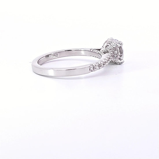 Hidden Diamond Halo & Sides Semi-Mount Engagement Ring