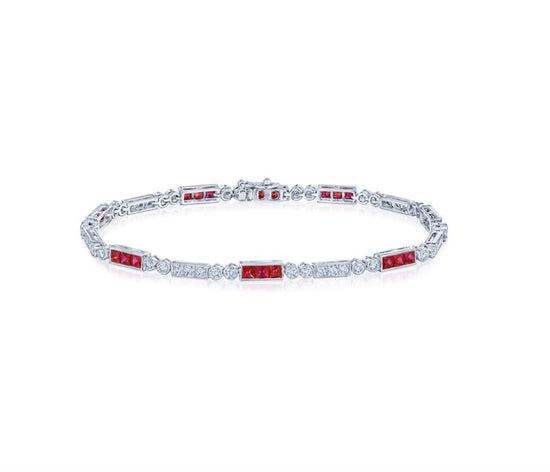 Kwiat Splendor Line Bracelet with Diamonds & Rubies