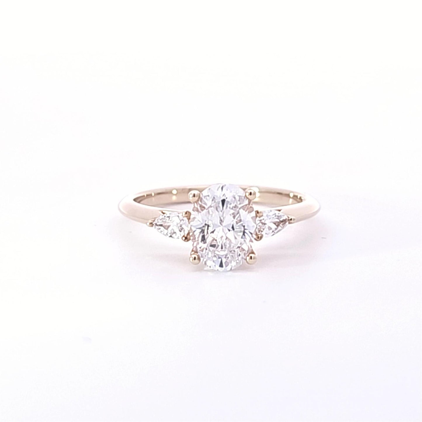 Gold 3-Stone Semi-Mount Engagement Ring