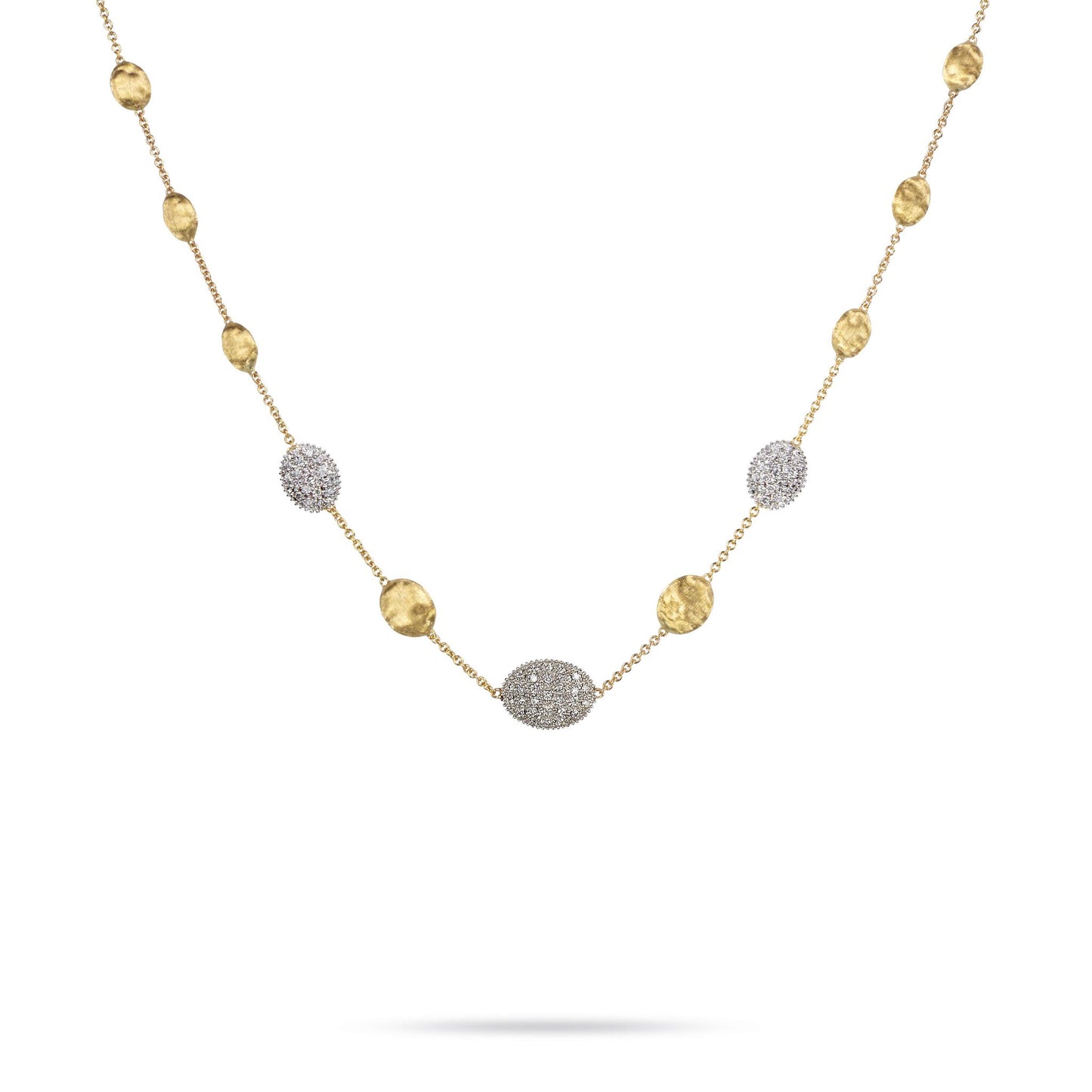 Marco Bicego Siviglia Engraved Diamond Station Necklace