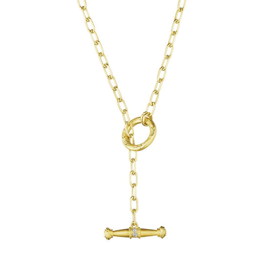 Penny Preville Gold Flat Link Toggle Necklace
