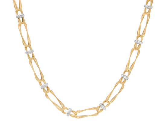 Marco Bicego Hand Twisted Link Neck wtih Diamond Roundels