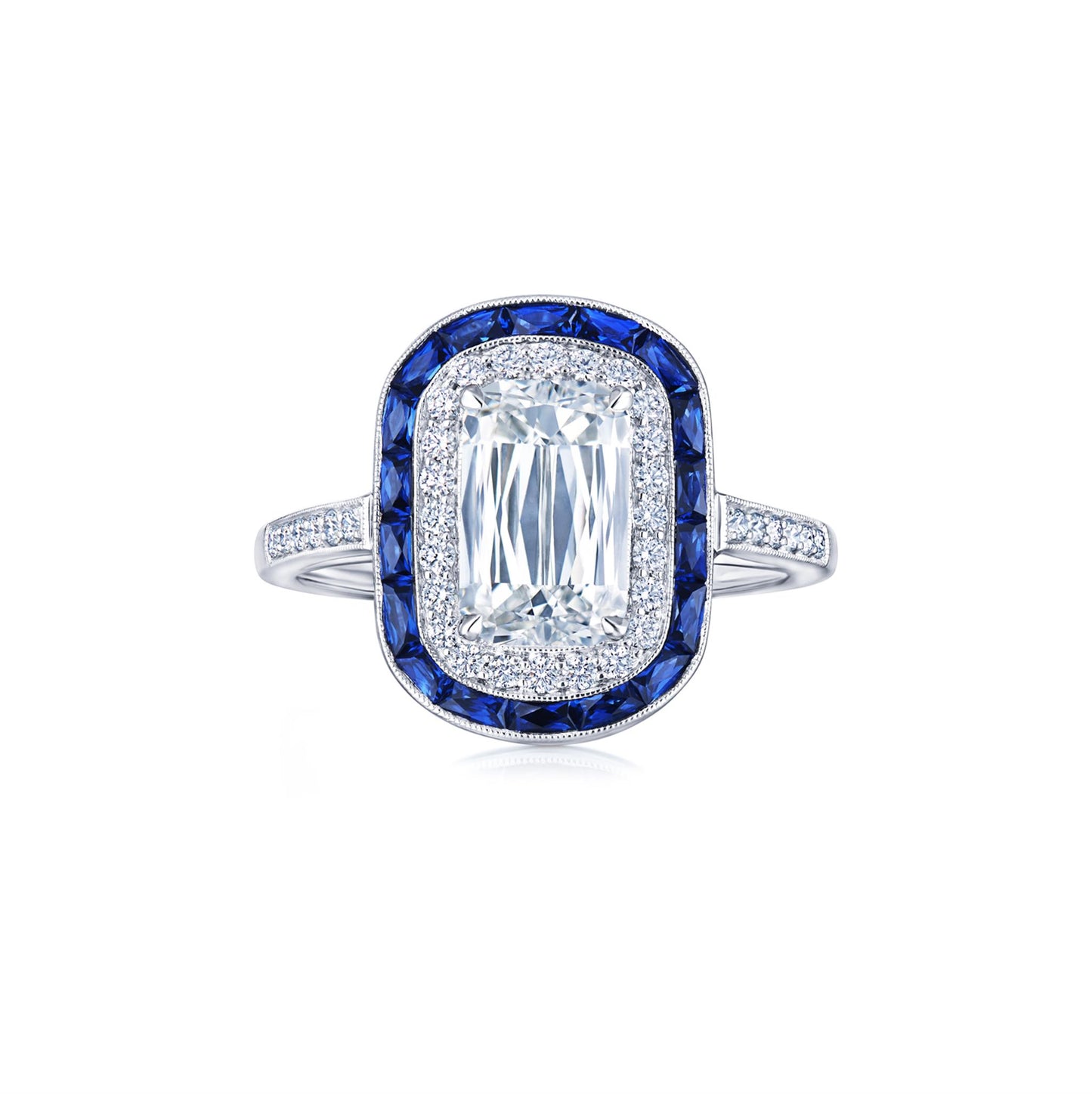 Kwiat Platinum Ashoka® Diamond & Sapphire Engagement Ring