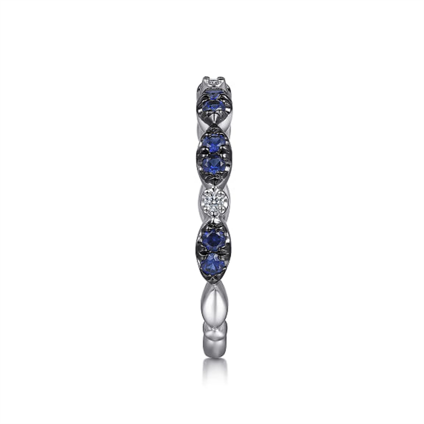 Gabriel & Co. Black Rhodium Diamond & Blue Sapphire Stackable Ring