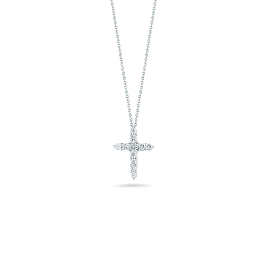 Robert Coin Diamond Tapered Cross Necklace