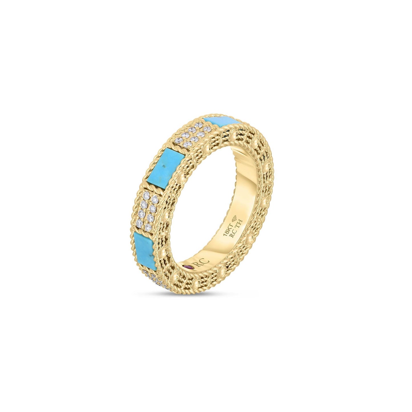 Roberto Coin Art Deco Turquoise & Diamond Ring
