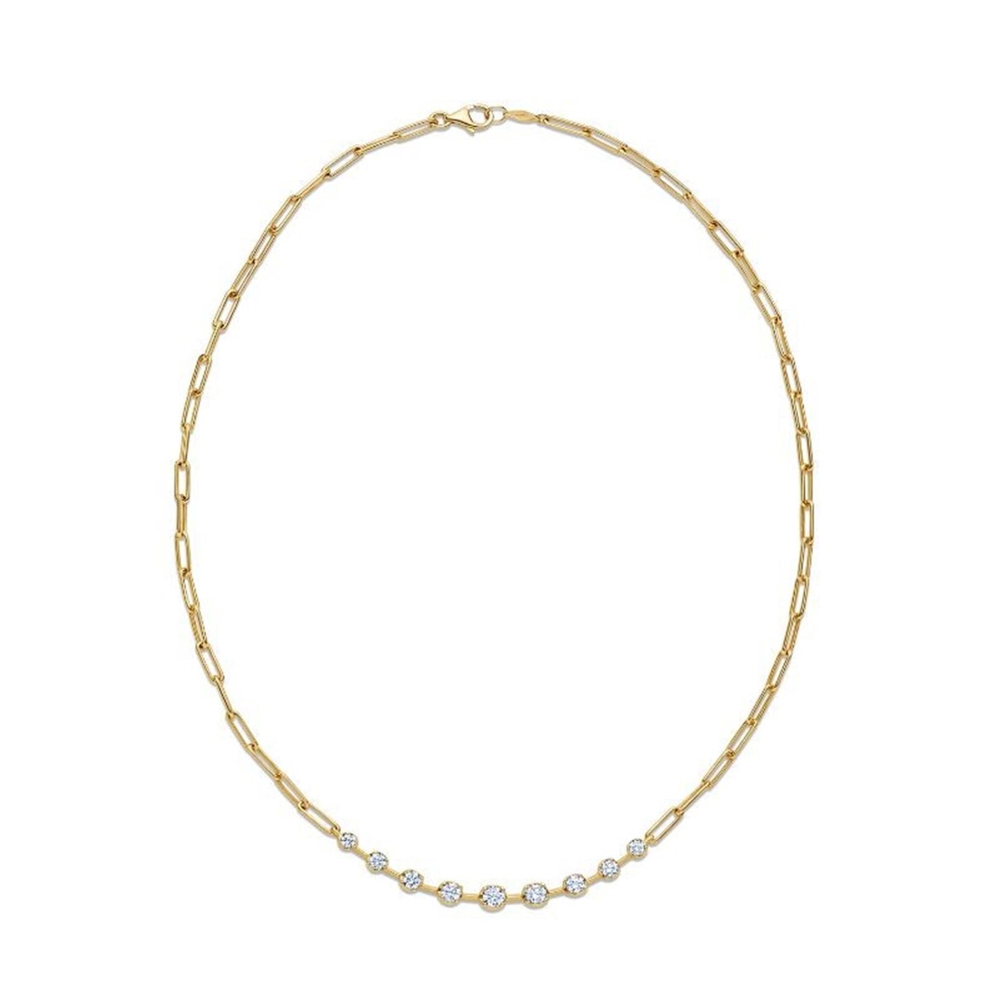 Kwiat Gold Paperclip Chain Diamond Necklace