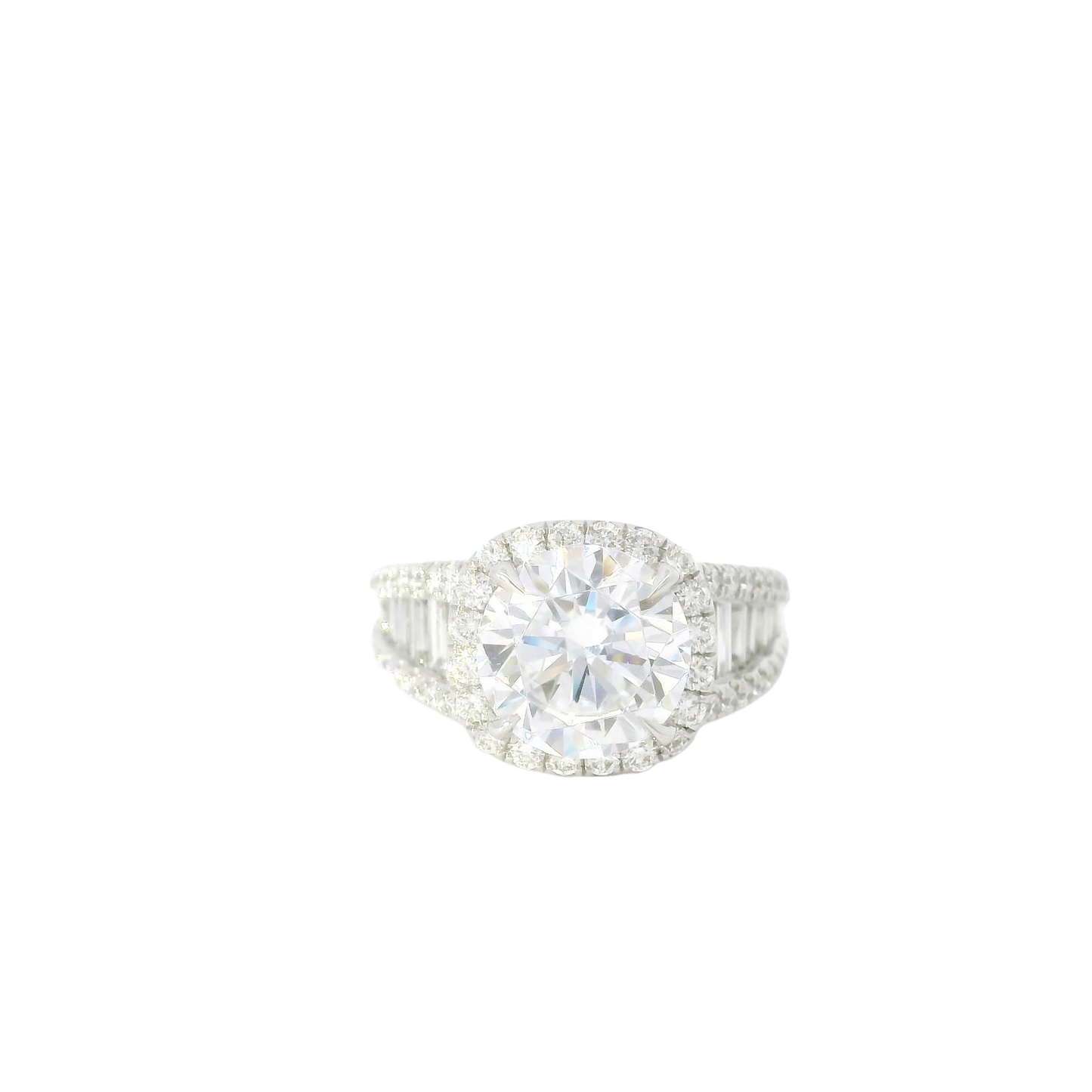Couture Round Center w/ Graduated Baguette Sides Engagement Ring Setting