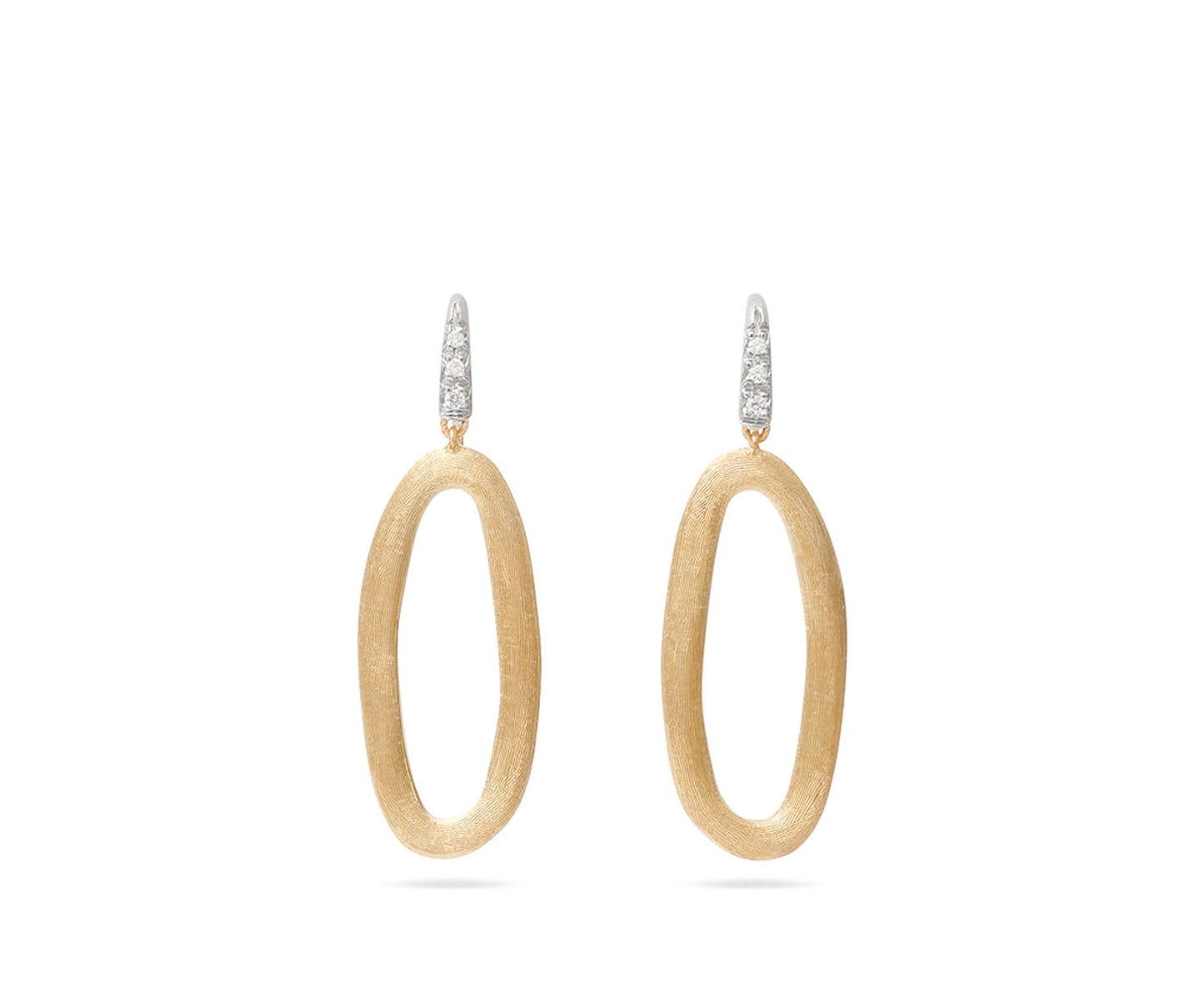 Marco Bicego Jaipur Two Tone Oval Link Diamond Earrings
