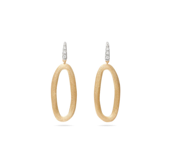 Marco Bicego Jaipur Two Tone Oval Link Diamond Earrings