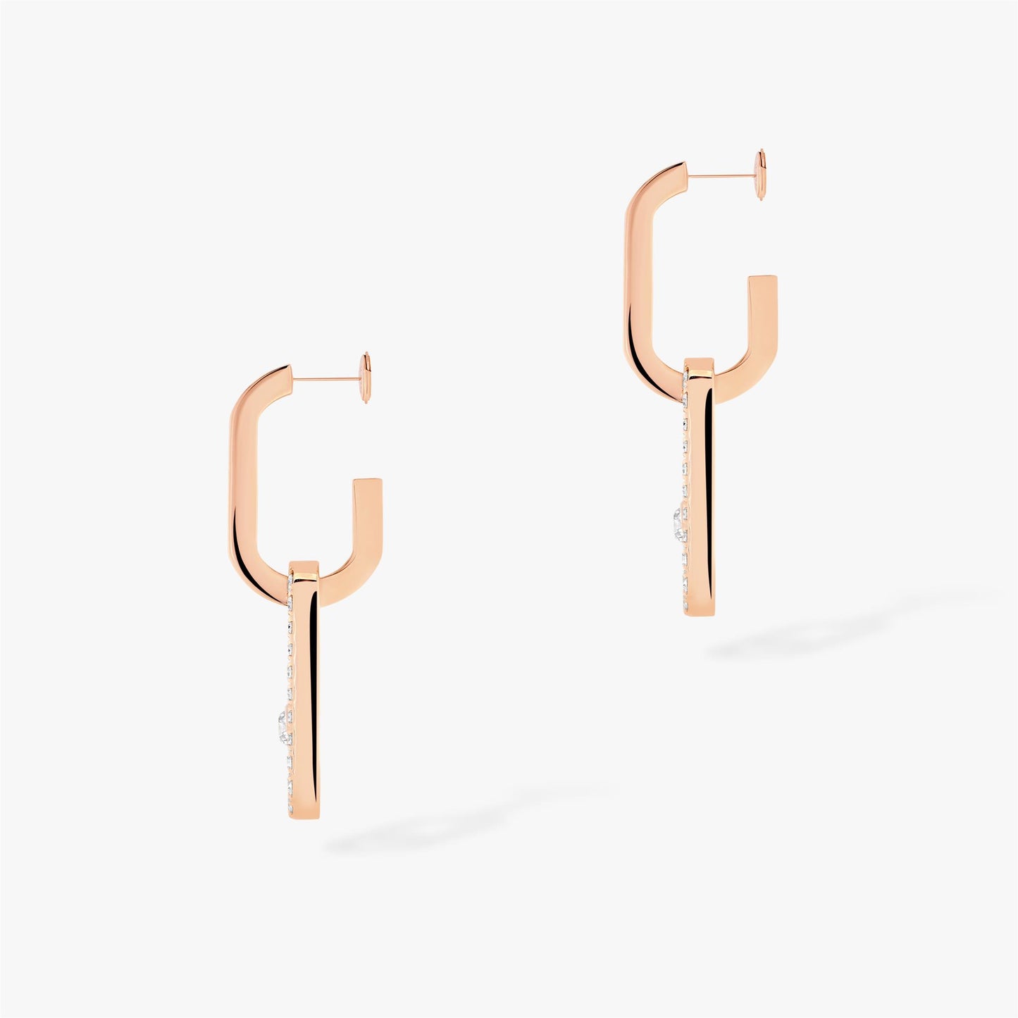 Messika Move Link Rose Gold Diamond Earrings