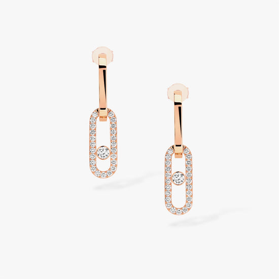 Messika Move Link Rose Gold Diamond Earrings