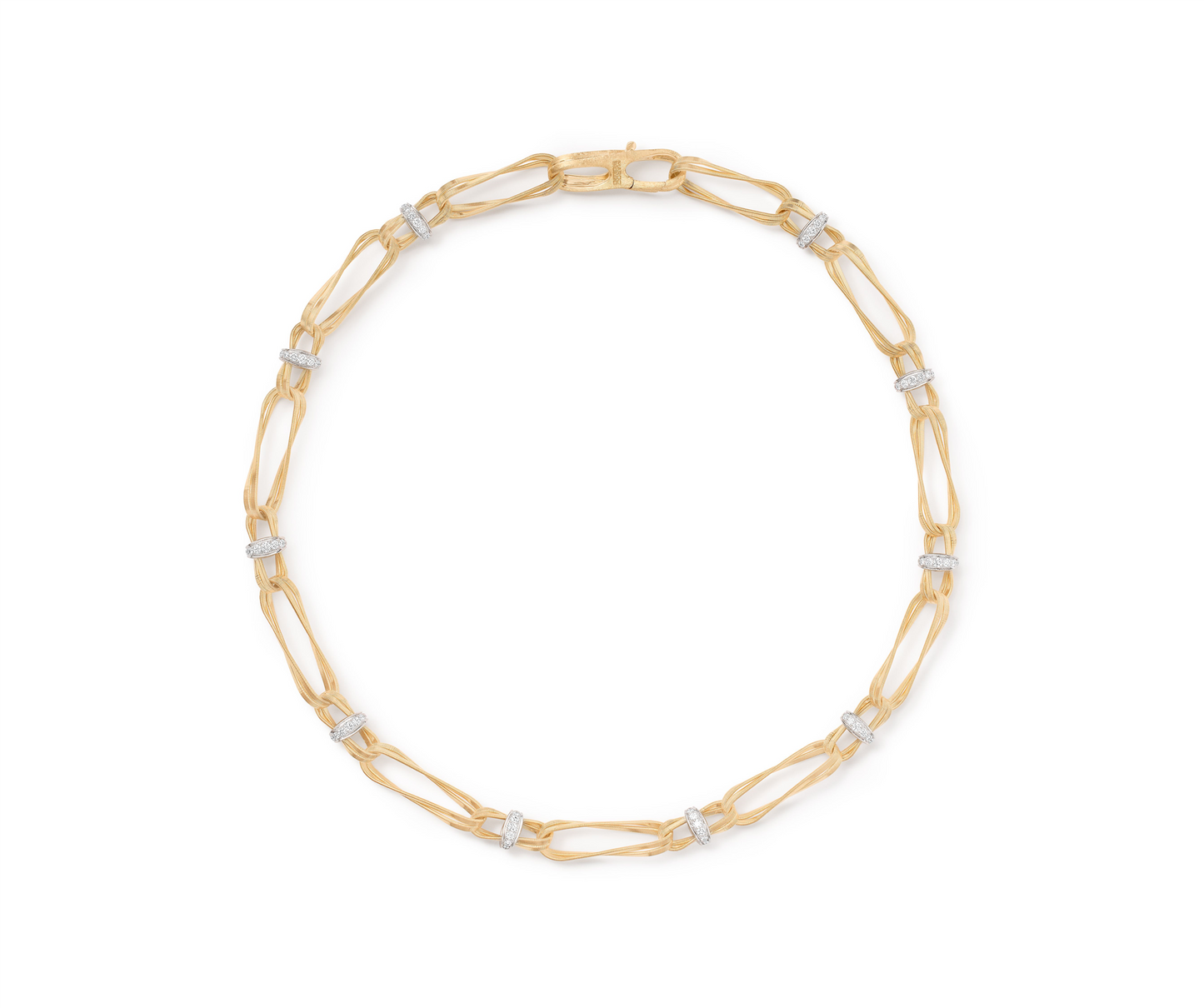 Marco Bicego Hand Twisted Link Neck wtih Diamond Roundels