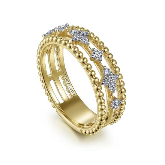Gabriel & Co. Diamond & Bujukan Bead Ring