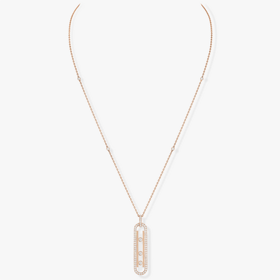 Messika Move 10th Small Rose Gold Diamond Pavé Necklace