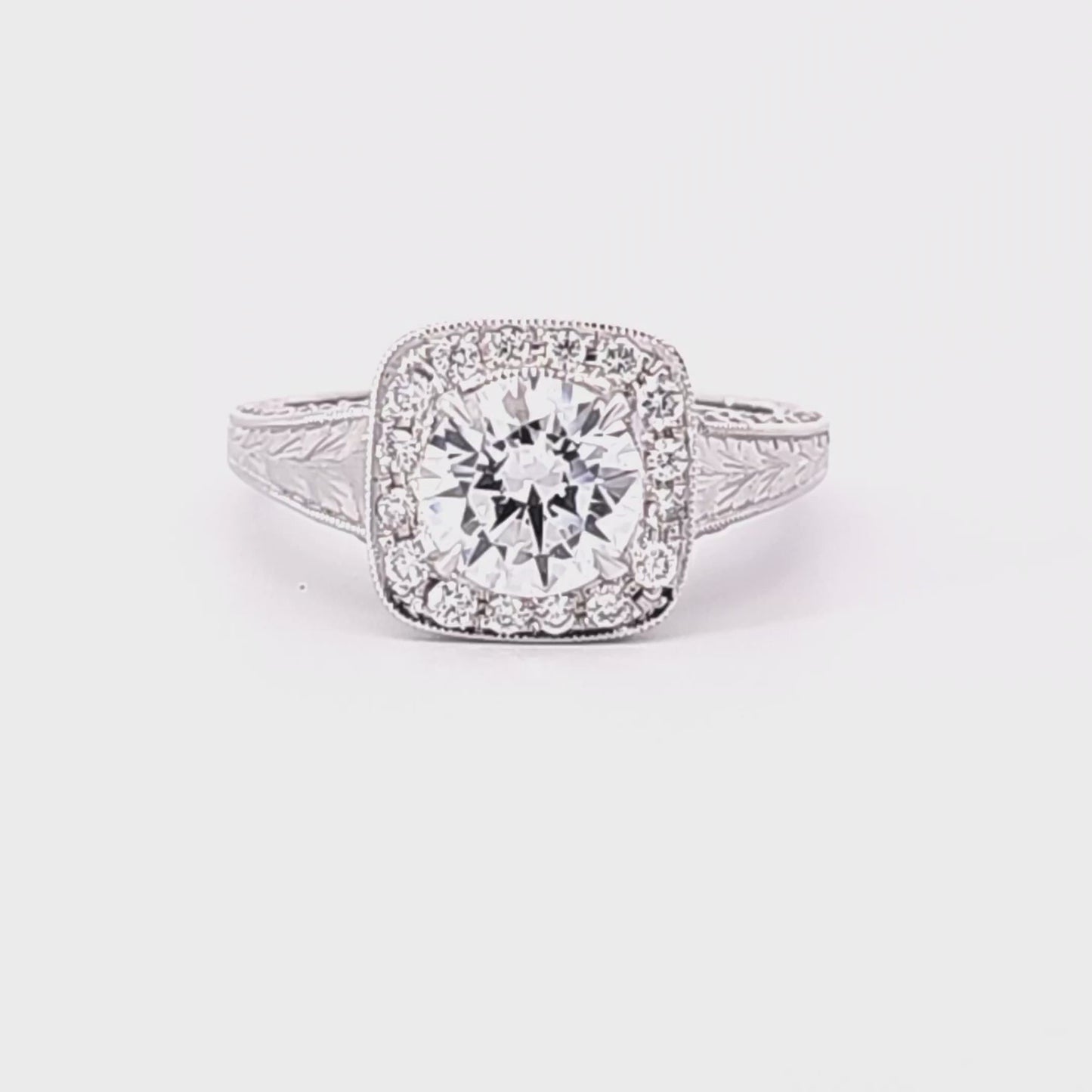 Couture Diamond Halo & Petal Sides Semi-Mount