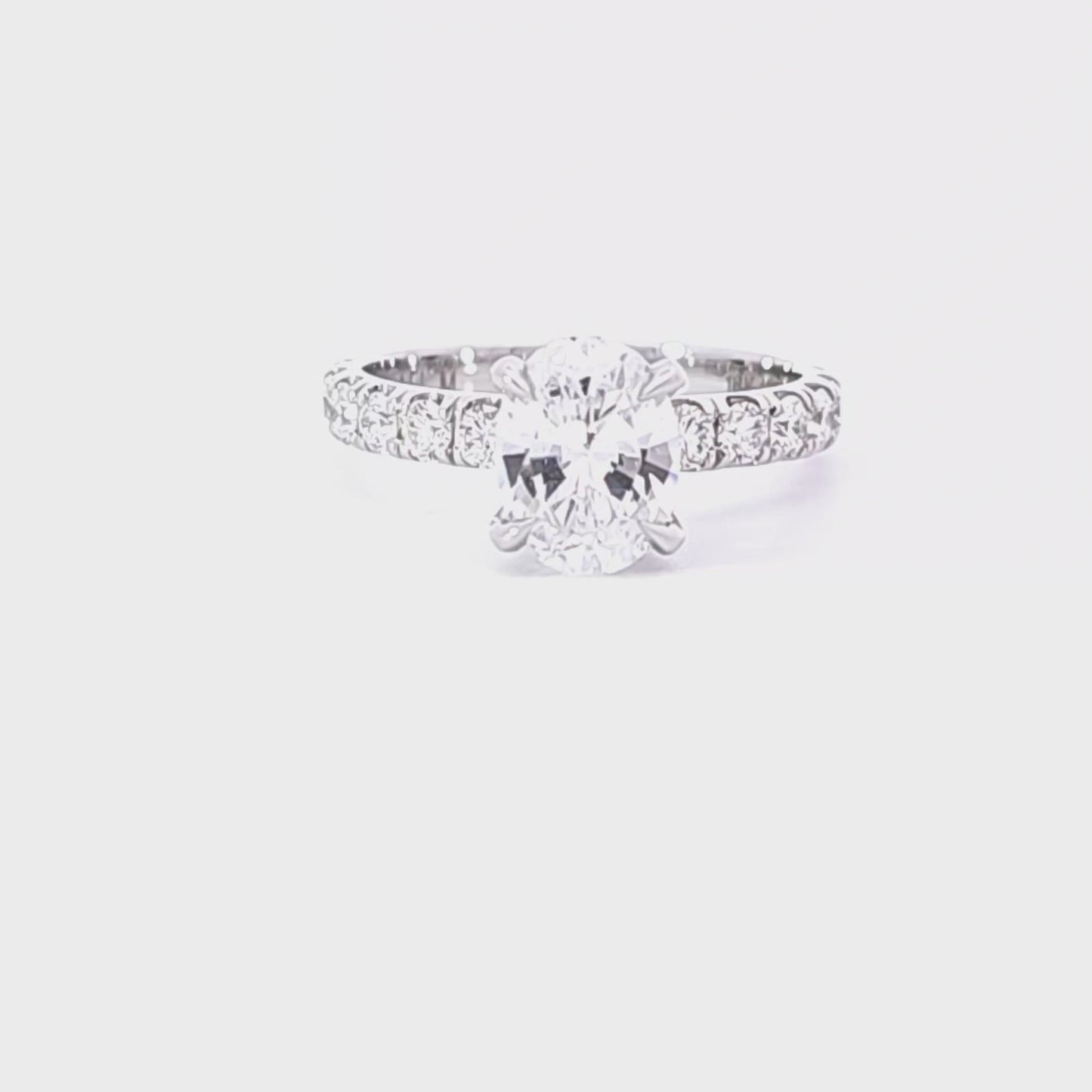 Oval Solitaire w/ Hidden Halo Semi-Mount Engagement Ring
