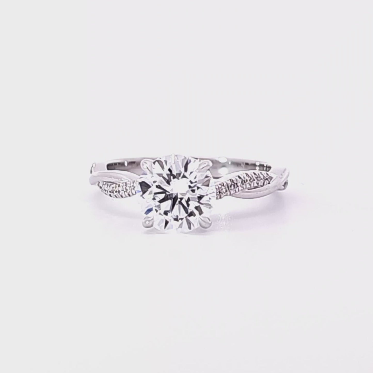 Couture Solitaire Center Stone w/ Twisted Diamond Sides